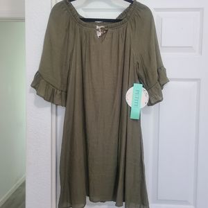 Olive green boho tunic / dress